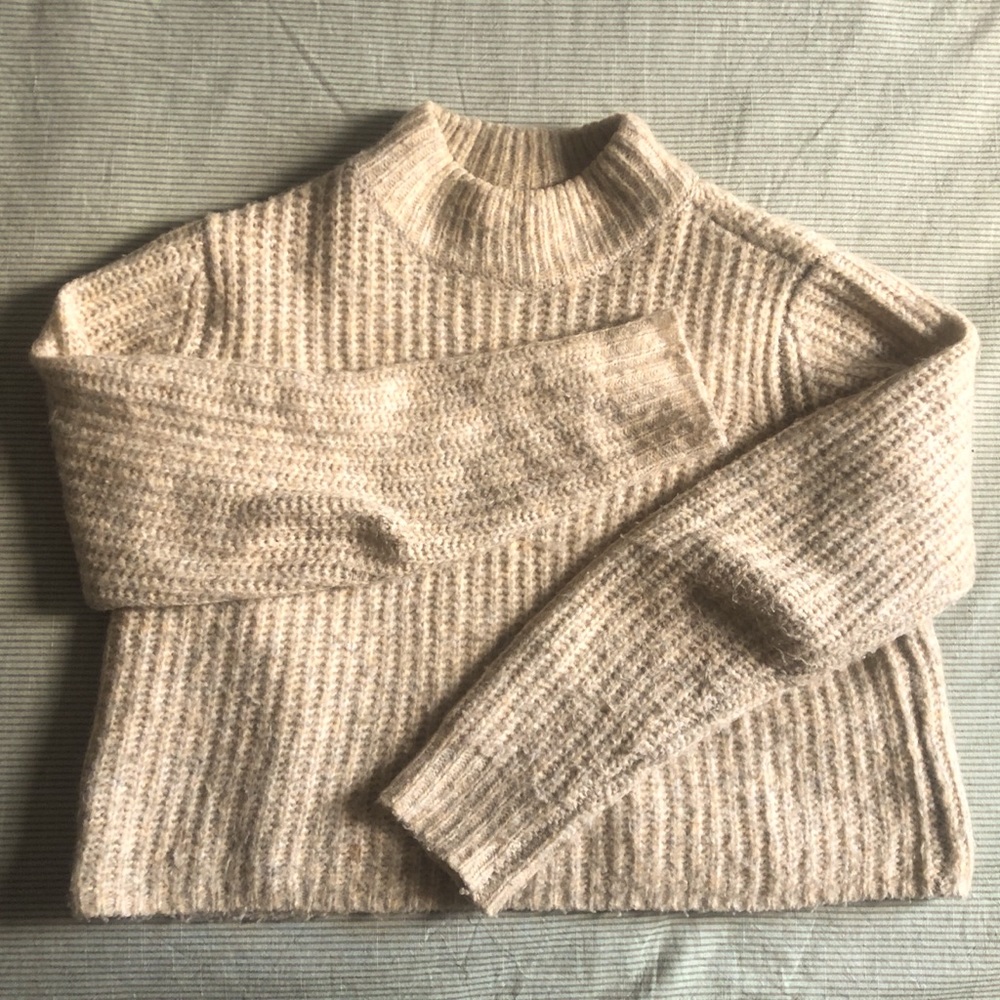 Garage cropped mock neck sweater.